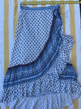 Christian Siriano Boho paisley Wrap Skirt